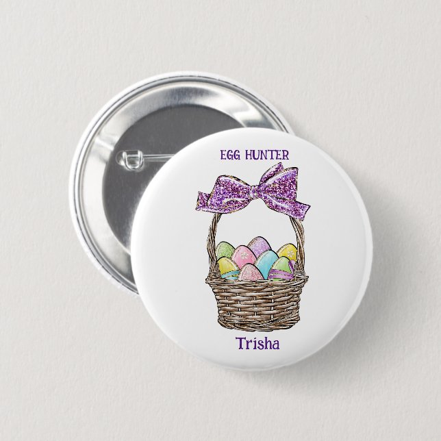 Glittery Oaster Basket Freude individuell anpassba Button (Vorne & Hinten)