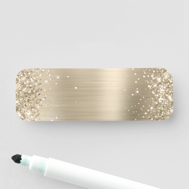 Glittery Pale Gold Foil Blank Namensschild (Beispiel)