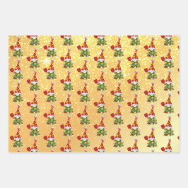 Glittery Pickleball Christmas Gnomes Geschenkpapier Set