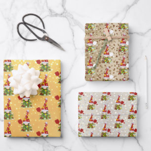 Glittery Pickleball Christmas Gnomes Geschenkpapier Set