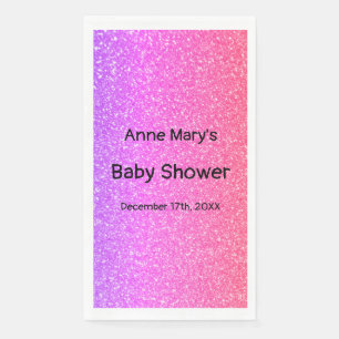 Glittery Pink Baby Shower Girls Niedlich Ombre Cus Serviette
