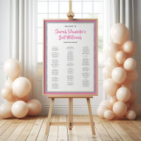Glittery Pink Silver Alphabetic Seekarte