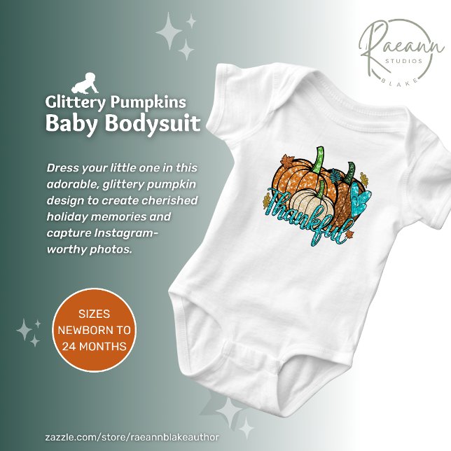 Glittery Pumpkins Baby Erntedank Bodysuit Baby Strampler (Von Creator hochgeladen)