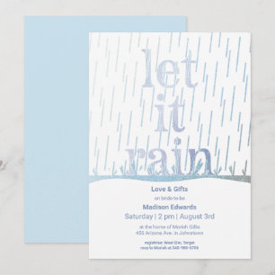 Glittery Rain Bridal Dusche Einladung