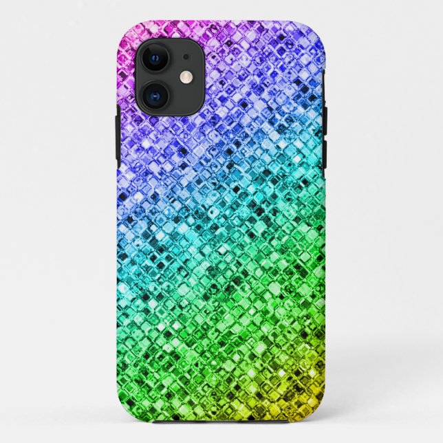 Glittery Rainbow Sparkle Bling Glam Lila Aquamarin Case-Mate iPhone Hülle (Rückseite)