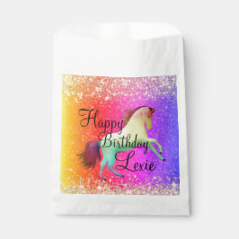 Glittery Rainbow Unicorn Geburtstag Personalisiert Geschenktütchen