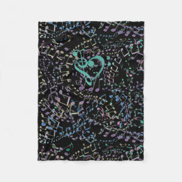 Glittery Regenbogen-musikalische Fleecedecke