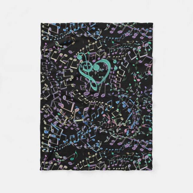 Glittery Regenbogen-musikalische Fleecedecke (Vorderseite)