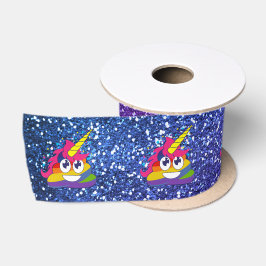Glittery RegenbogenUnicorn kacken Emoji Band Satinband