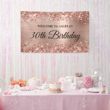 Glittery Rose Gold Foil 30. Geburtstag Willkommen
