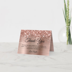 Glittery Rose Gold Foil 60. Geburtstag Vielen Dank Karte