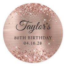 Glittery Rose Gold Foil 80. Geburtstag
