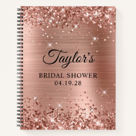 Glittery Rose Gold Foil Brautparty Guest Notizbuch