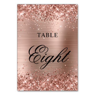 Glittery Rose Gold Foil Extravagante Klassische Ka Tischnummer