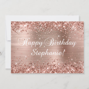 Glittery Rose Gold Foil Klassisches Glück Geburtst Karte