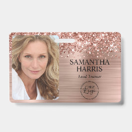 Glittery Rose Gold Foil Logo and Photo Ausweis