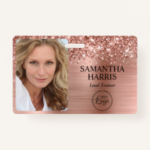 Glittery Rose Gold Foil Logo and Photo