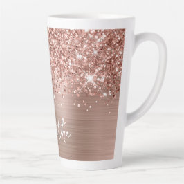 Glittery Rose Gold Glam Name Milchtasse