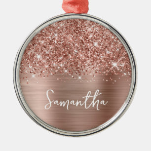 Glittery Rose Gold Glam Name Ornament Aus Metall