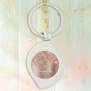 Glittery Rose Gold Glam Name Schlüsselanhänger