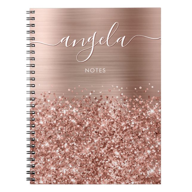 Glittery Rose Gold Glam Notes Notizblock (Vorderseite)