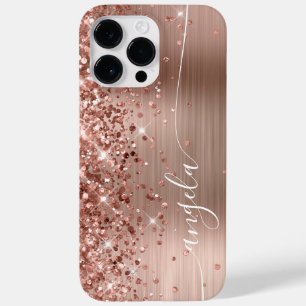 Glittery Rose Gold Glam Signatur Case-Mate iPhone 14 Pro Max Hülle