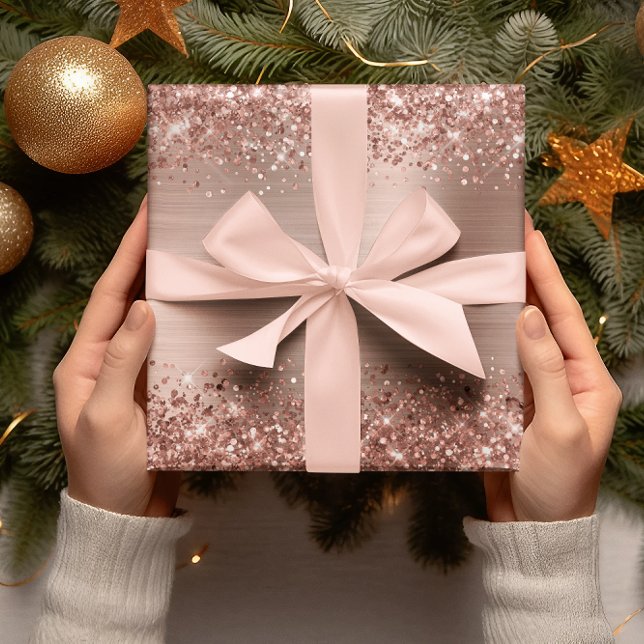Glittery Rose Gold Ombre Foil Geschenkpapier (Glittery Rose Gold Ombre Foil Wrapping Paper)