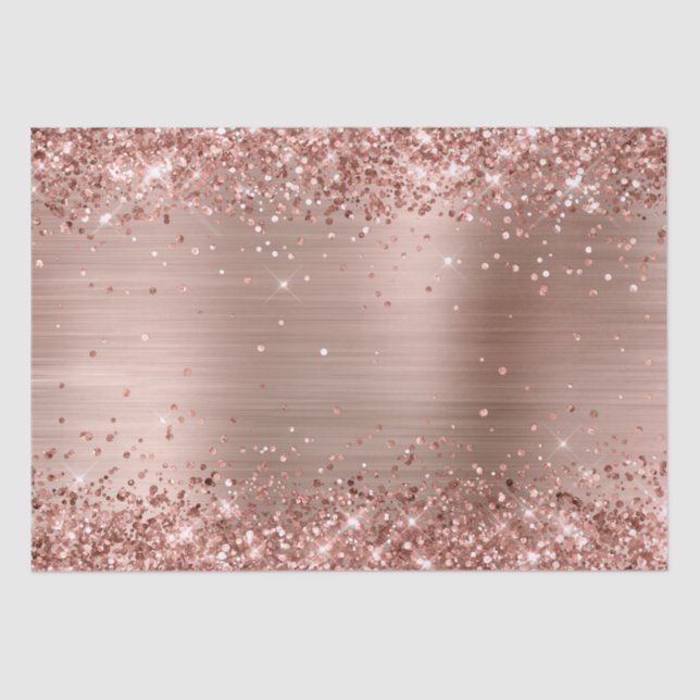 Glittery Rose Gold Ombre Foil Seidenpapier (Vorderseite)