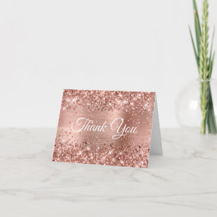 Glittery Rose Goldene Foil 40. Geburtstag Dankeskarte