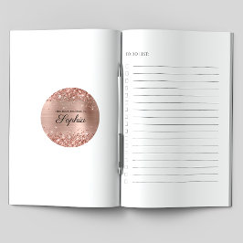 Glittery Rose Goldene Foil Frische Pasta machen Runder Aufkleber