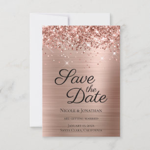Glittery Rose Goldene Foil Piazza della Riforma Save The Date