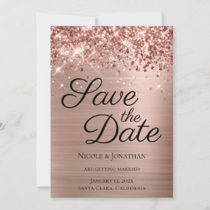 Glittery Rose Goldene Foil Piazza della Riforma Save The Date