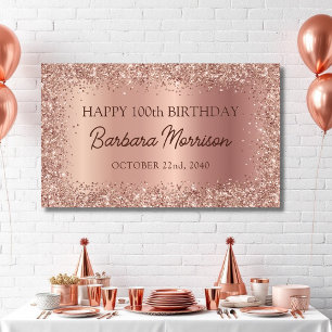 Glittery Rose Goldene Foil Sparkle 90. Geburtstag Banner
