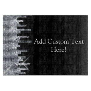 Glittery schwarzer/silberner Glamour Schneidebrett