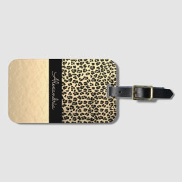 Glittery Shimmery Gold Leopard Gepäckmarke Gepäckanhänger