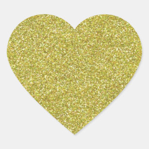 Glittery Shiny Gold Glitzer Herz-Aufkleber