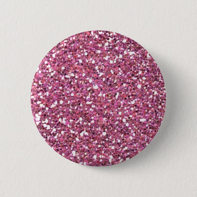 Glittery Shiny Pink Glitzer Button (Vorderseite)