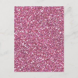 Glittery Shiny Pink Glitzer Postkarte