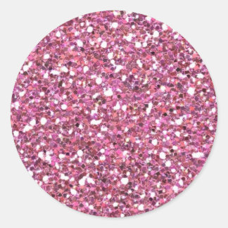 Glittery Shiny Pink Glitzer Runder Aufkleber