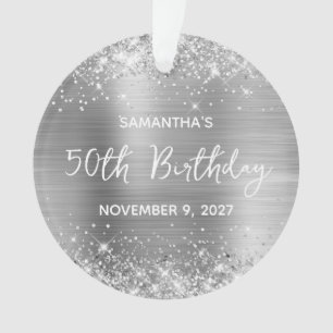 Glittery Silver Foil 50. Geburtstag Ornament