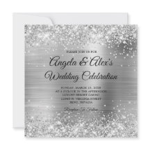 Glittery Silver Foil Elegante Wedding
