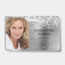 Glittery Silver Foil Logo and Photo