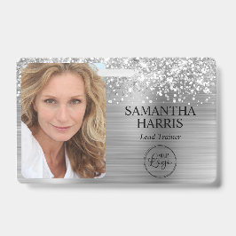 Glittery Silver Foil Logo und Foto Ausweis