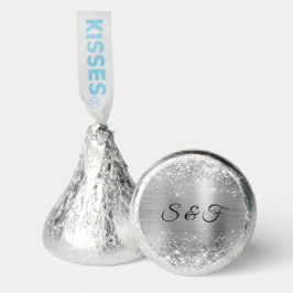 Glittery Silver Foil Wedding Monogram