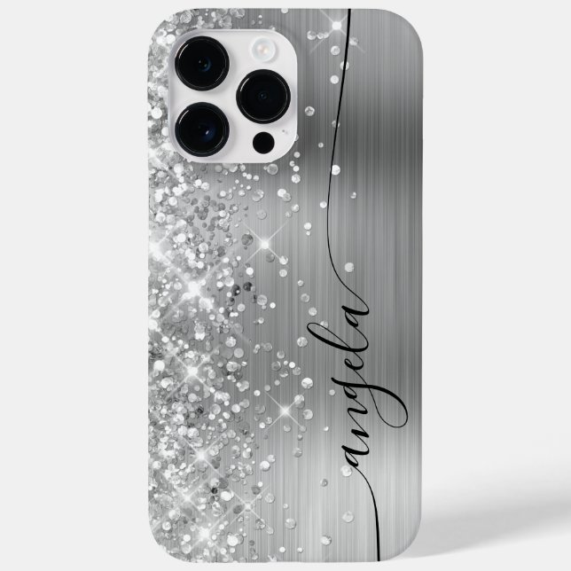 Glittery Silver Glam Signature Case-Mate iPhone Hülle (Rückseite)