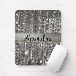 Glittery Silver Streichperlen Personalisiert Mousepad