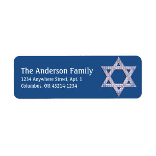 Glittery Star von David Hanukkah Address Labels d2