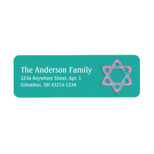 Glittery Star von David Hanukkah Address Labels d5