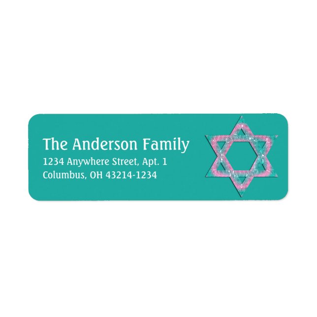 Glittery Star von David Hanukkah Address Labels d5 (Vorne)
