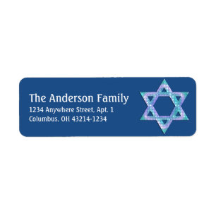 Glittery Star von David Hanukkah Address Labels d8